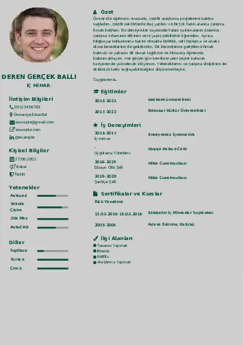 İç Mimar Cv Örnekleri cv indir